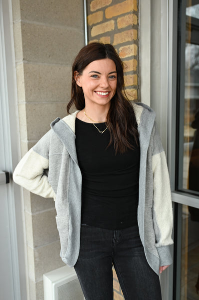 Tate Hooded French Terry Cardigan