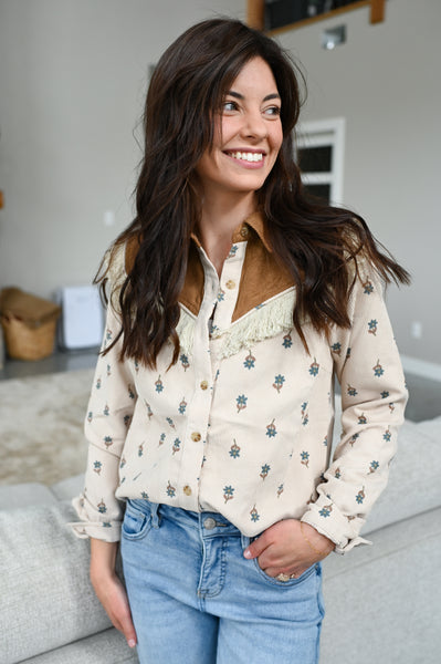 Randi Corduroy Fringe Top