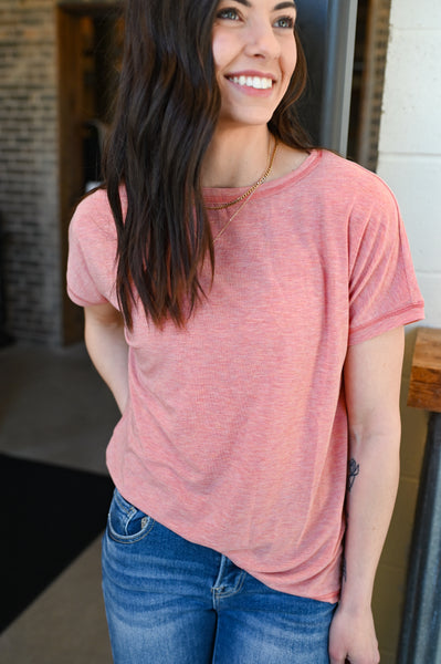 Crossover Seam Tshirt [Olive & muave]