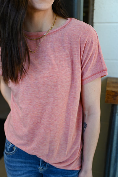 Crossover Seam Tshirt [Olive & muave]