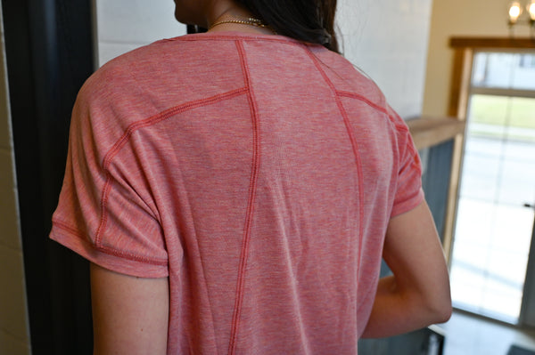 Crossover Seam Tshirt [Olive & muave]