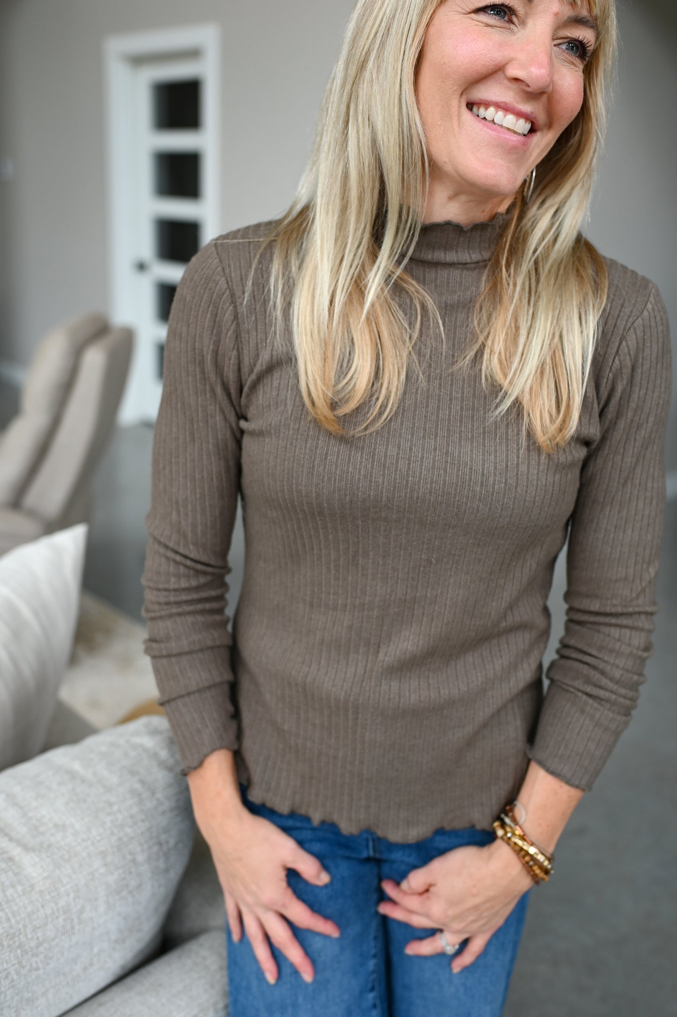 Cria Soft Ribbed Mock Neck