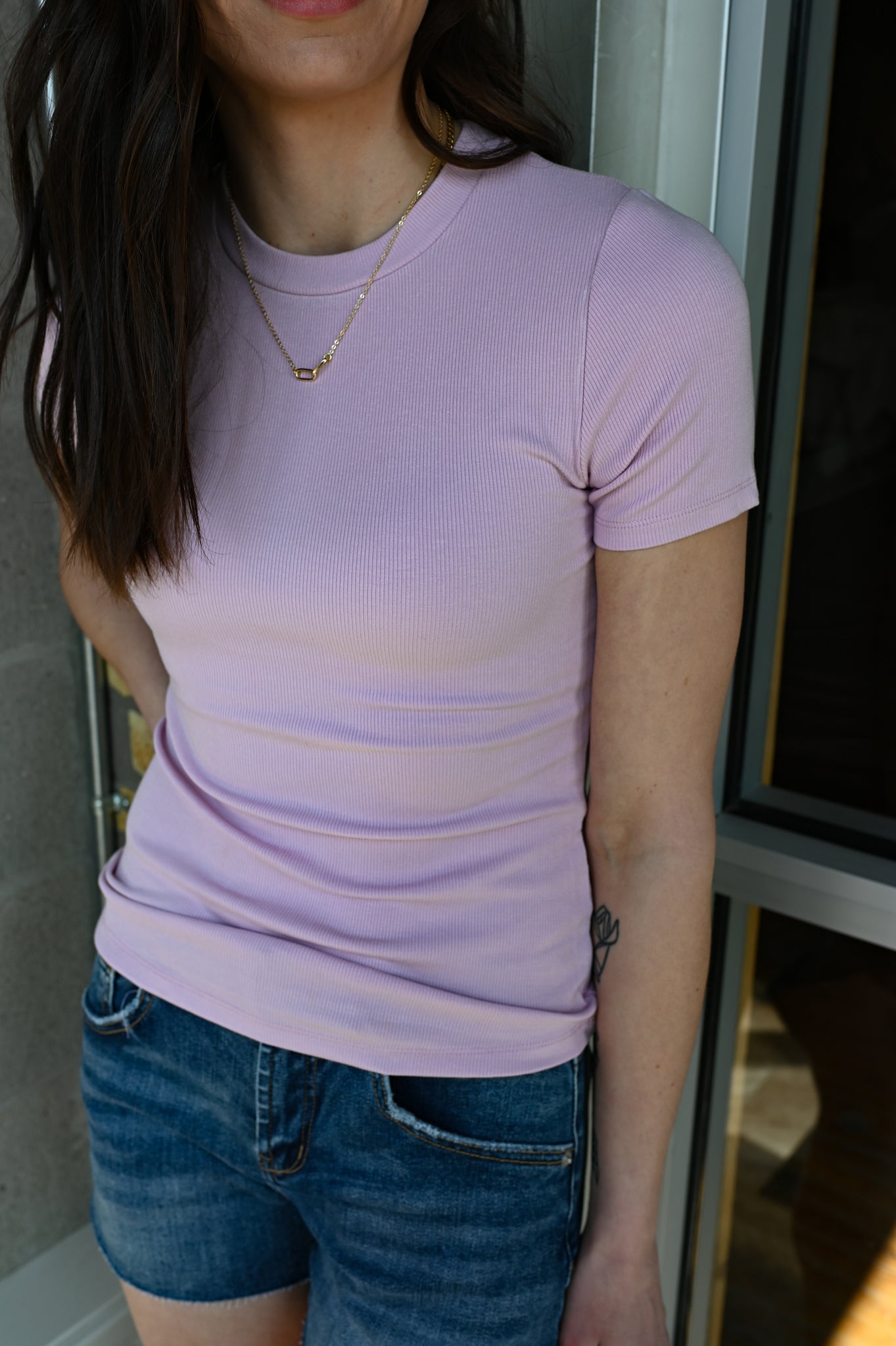 Castings Ribbed Tshirt [lavender & black]