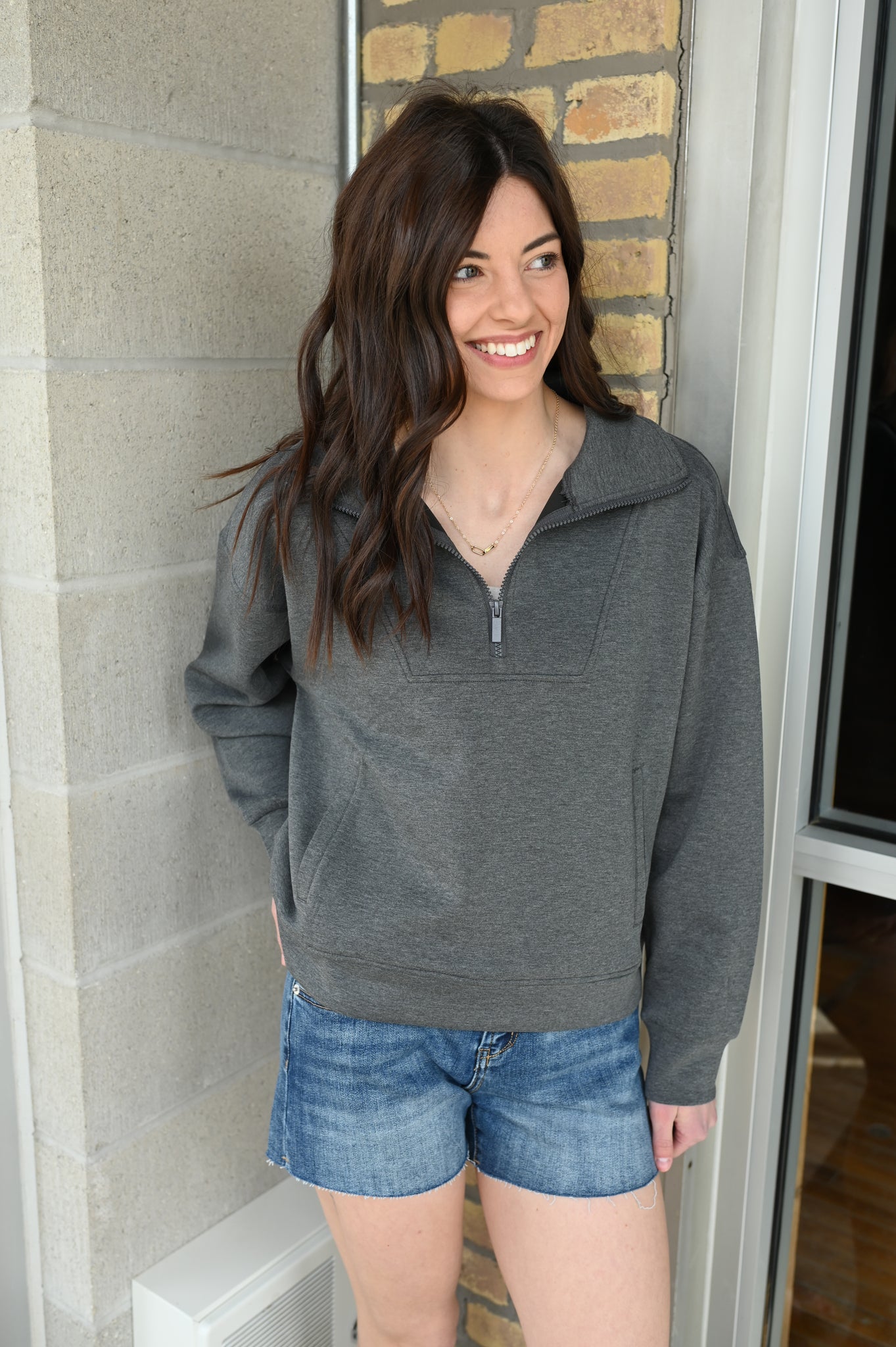 Summer Ready Scuba 1/4 Zip [Charcoal & Gray]