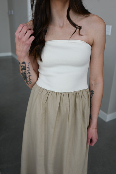 Bia Strapless Neutral Dress