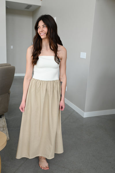 Bia Strapless Neutral Dress