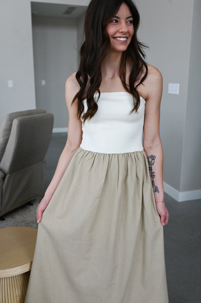 Bia Strapless Neutral Dress