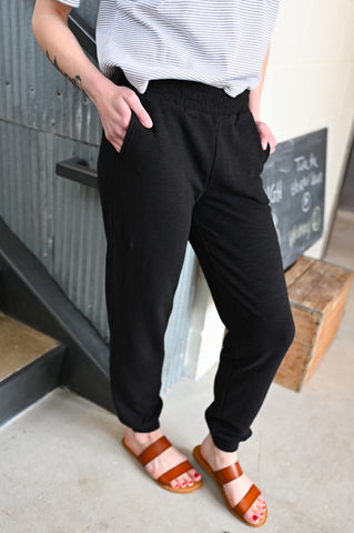 Cotton Slub Black Jogger