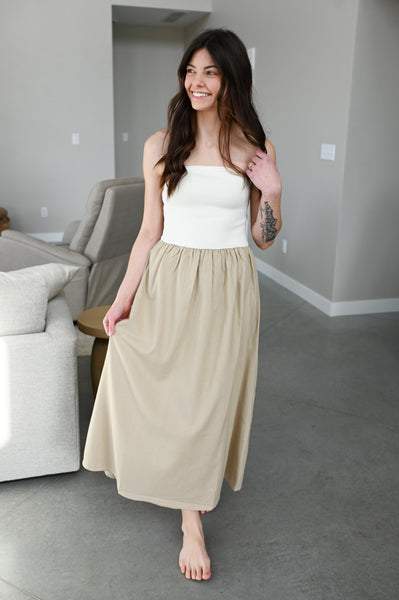 Bia Strapless Neutral Dress