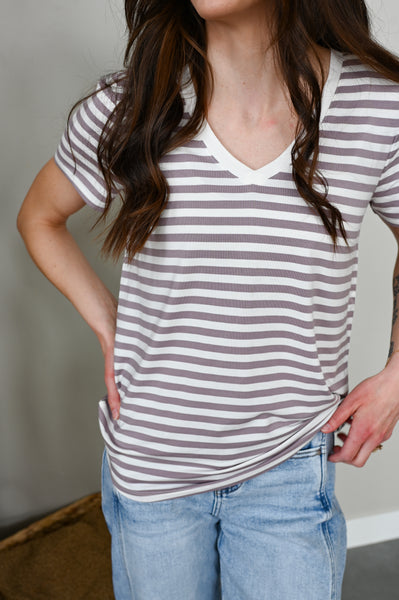 Butter Purple Stripe Summer Tshirt