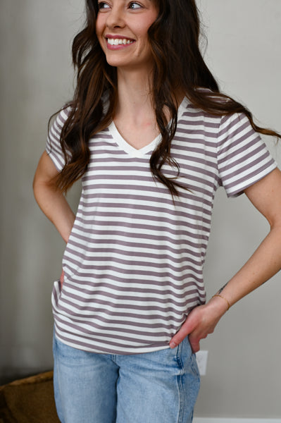 Butter Purple Stripe Summer Tshirt