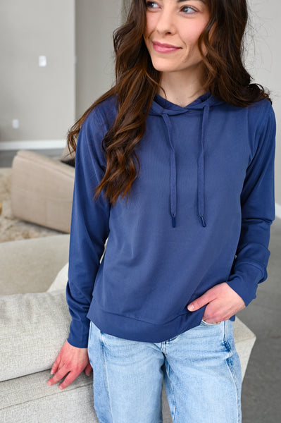 Lux Buttery Microribbed Hoodie [black & royal]