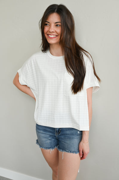 Step Further White Check Tee