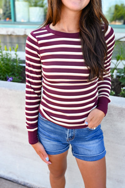 Berry Perfect Ribbed Breya Long Sleeve