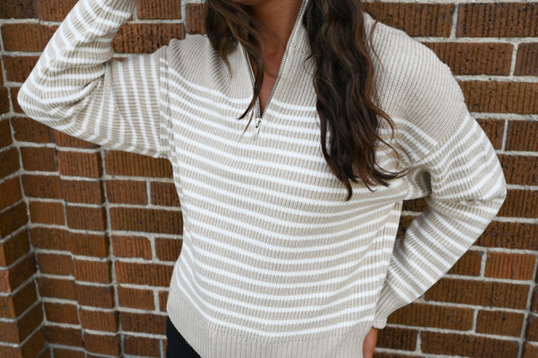 Rus Butter Knit 1/4 Zip [rust & oatmeal]