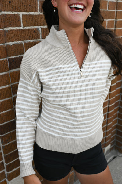 Rus Butter Knit 1/4 Zip [rust & oatmeal]