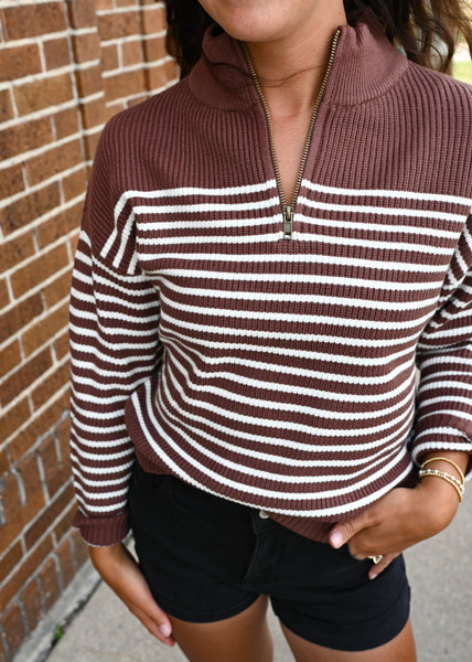 Rus Butter Knit 1/4 Zip [rust & oatmeal]