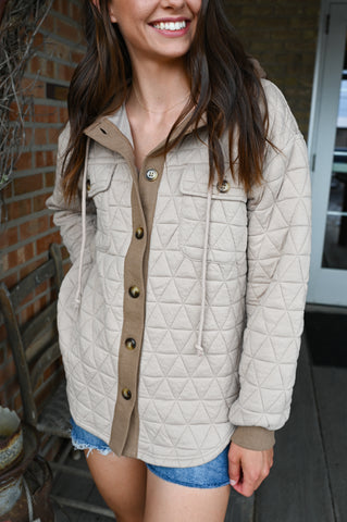 Cadence Quilted Hooded Shacket