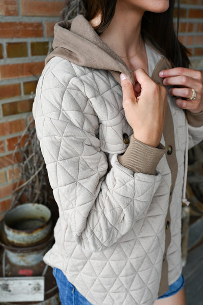 Cadence Quilted Hooded Shacket