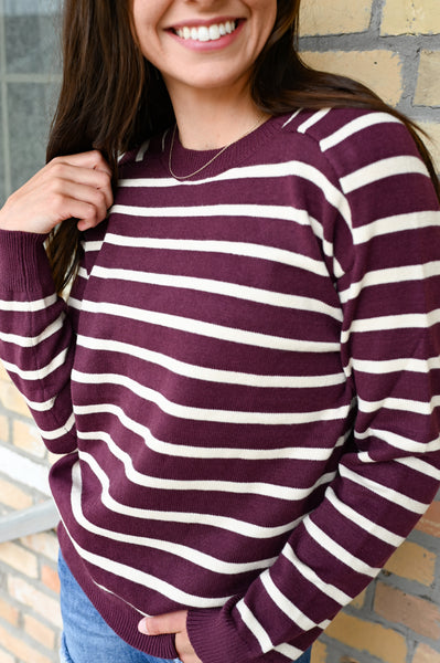 Kacie Light Weight Knit [plum & teal & taupe]