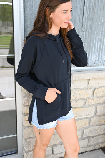 Legging Friendly Butter Scuba Hoodie [mocha & black]