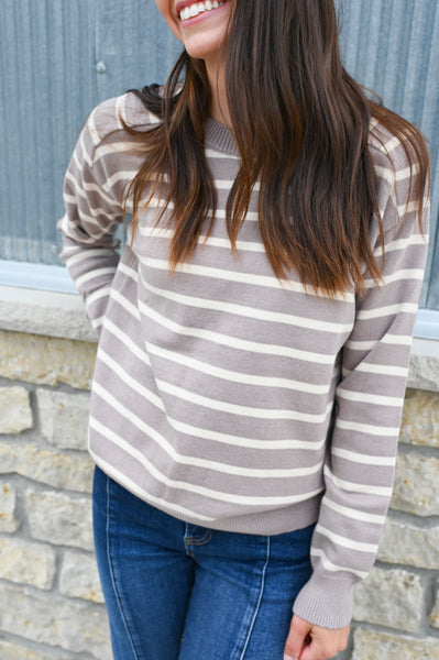 Kacie Light Weight Knit [plum & teal & taupe]