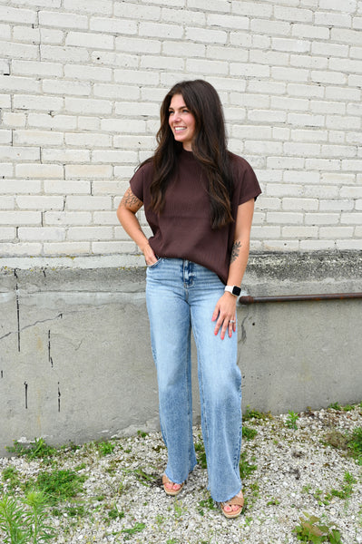 Abi Mock Neck Ribbed Tshirt [3 colors]