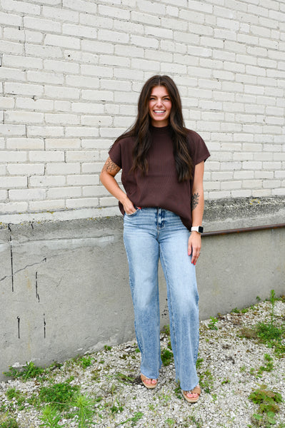 Abi Mock Neck Ribbed Tshirt [3 colors]