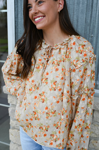 Fall Floral Blouse