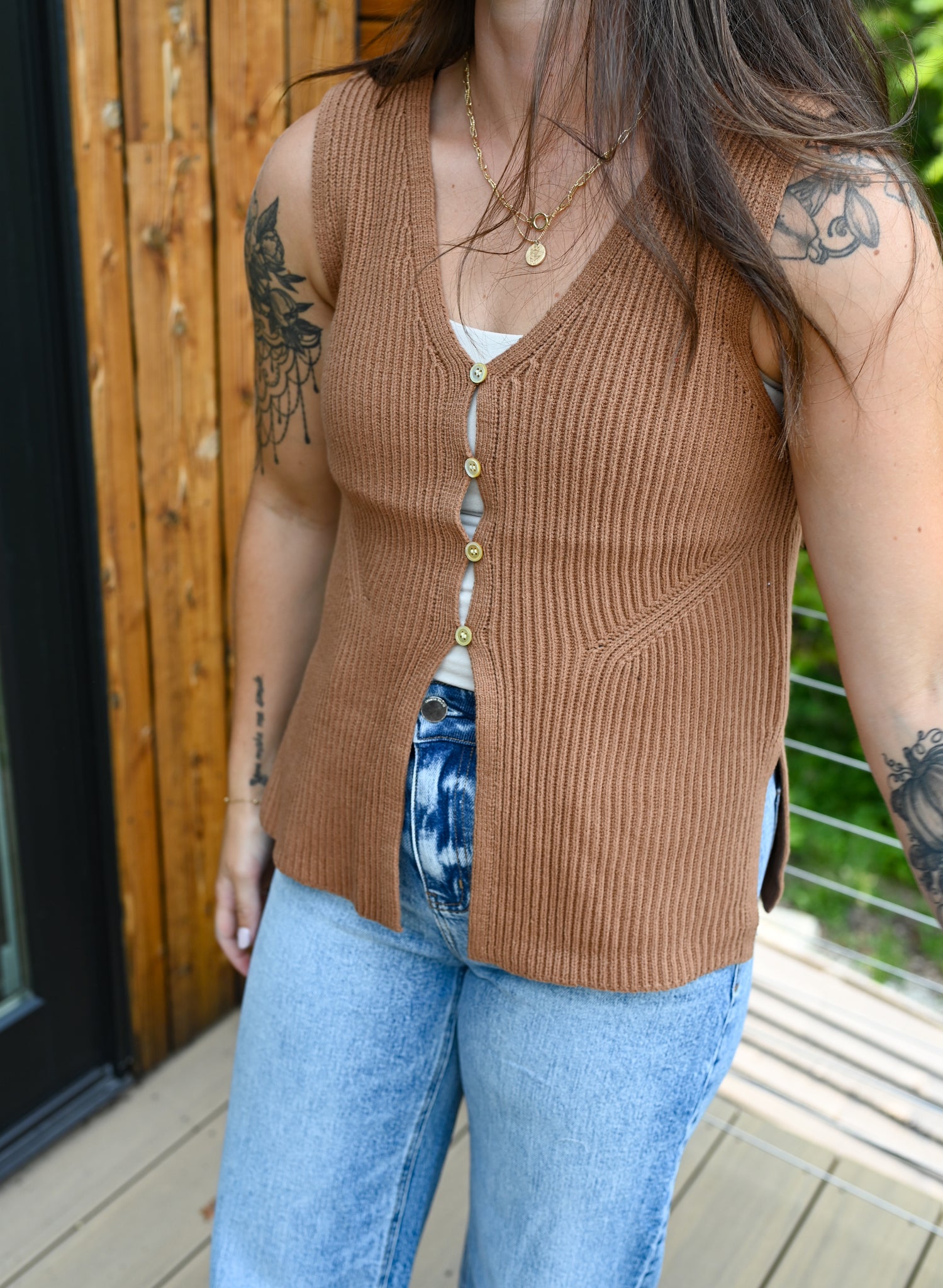Hype Girl Knit Vest [camel]