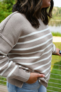 Fall Essential Stripes Sweater [gray & oat]