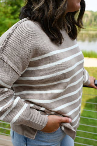 Fall Essential Stripes Sweater [gray & oat]