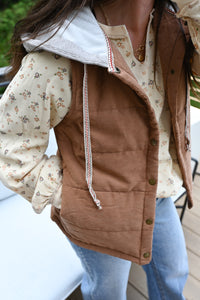 Geneva Hooded Camel Vest