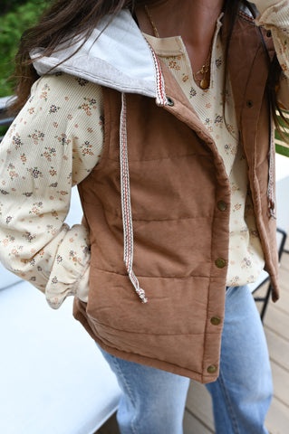 Geneva Hooded Camel Vest