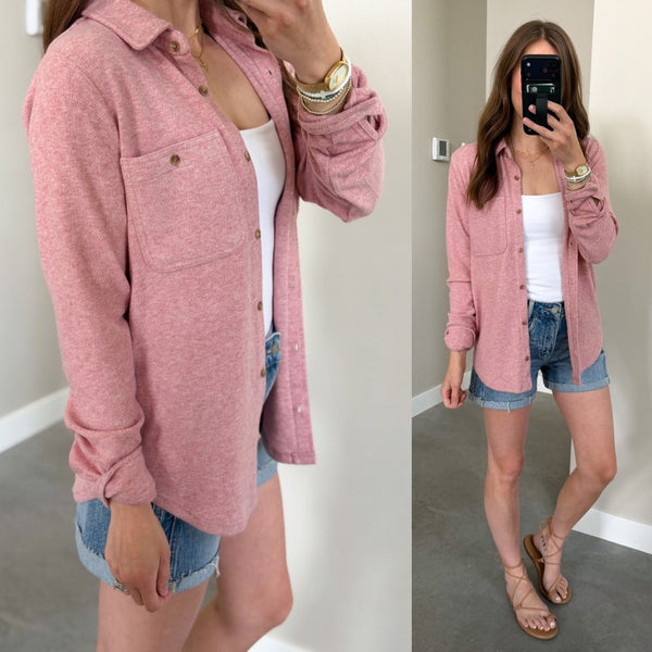 Maple Butter Soft Button Down [pink mauve]