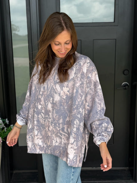 Camo Semi Mock Neck