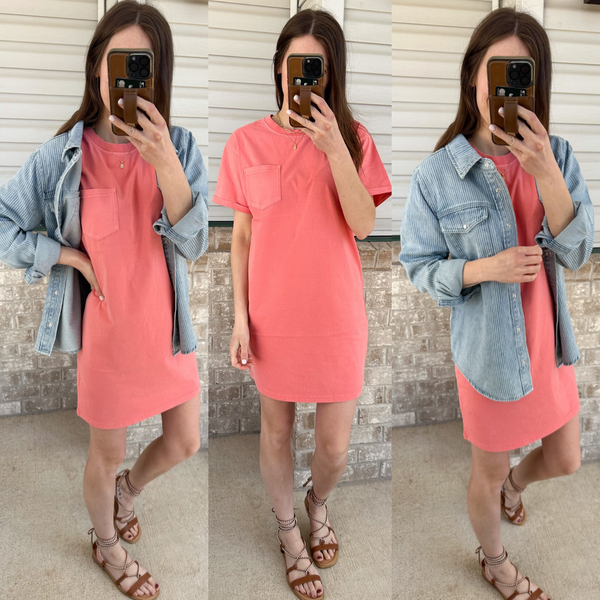 Vintage Summer Acid Wash Pink Tshirt Dress [PRE-ORDER 1-2 weeks]
