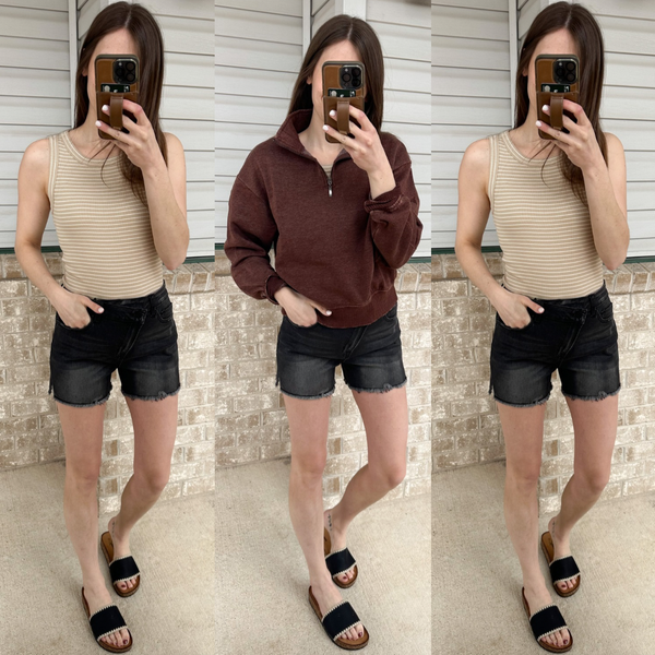 Offset Black High Rise Shorts