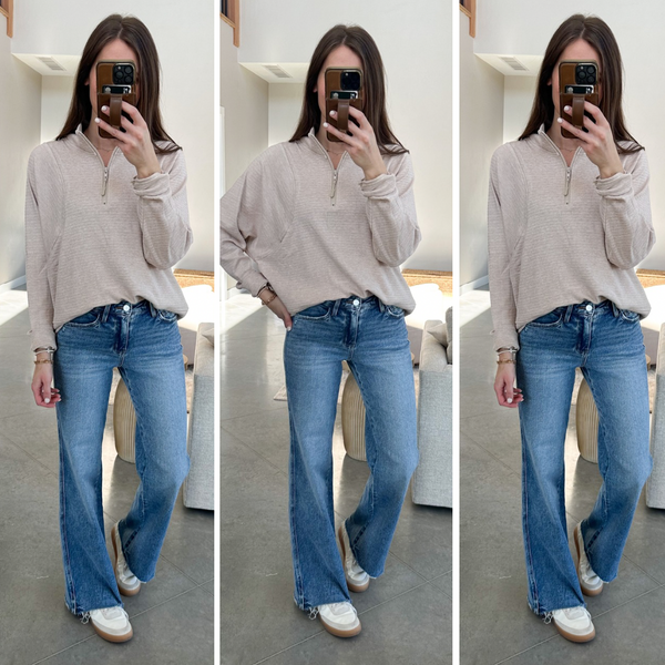 Taupe Butter Ribbed Pullover