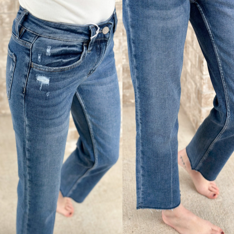 Blue Line High Rise Crop Straight