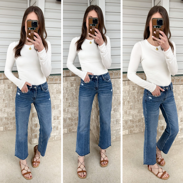 Blue Line High Rise Crop Straight