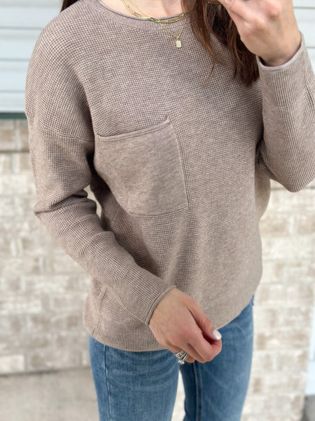 Mocha Butter Soft Waffle Sweater