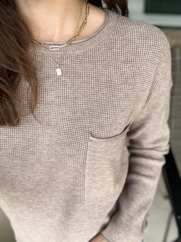 Mocha Butter Soft Waffle Sweater