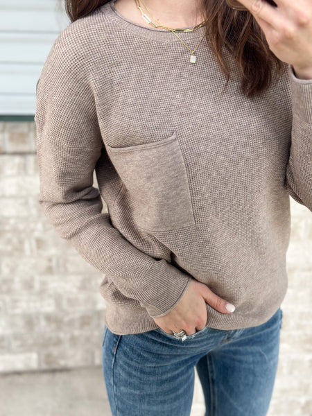 Mocha Butter Soft Waffle Sweater