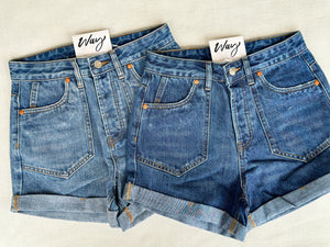 Western Round Up Shorts [medium wash & dark wash]