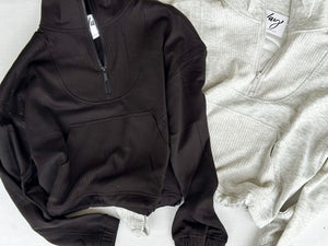 Little Something Cropped 1/4 Zip Pullover