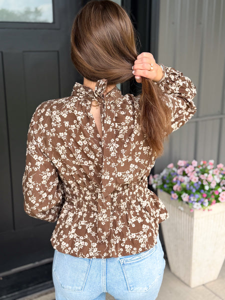 Winnie Bow Neck Peplum Top