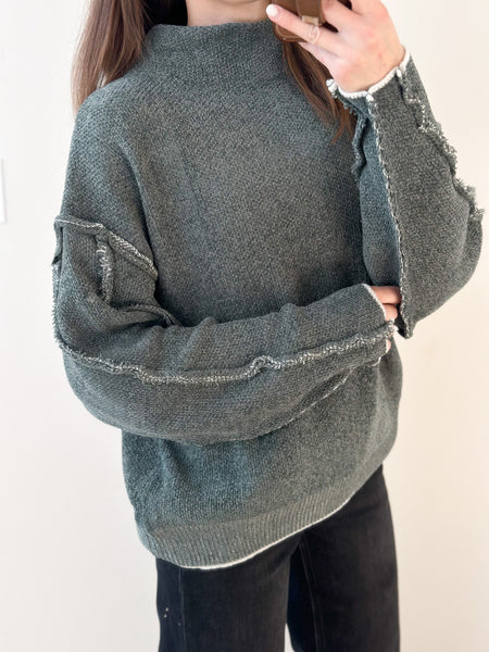 Winter Dream Mock Neck Sweater [taupe, gray, olive]