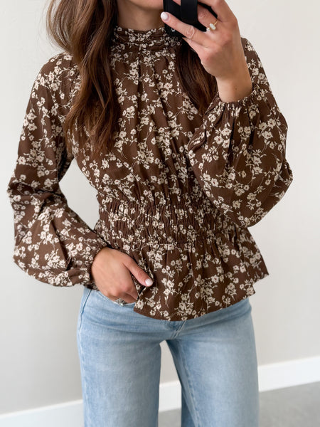 Winnie Bow Neck Peplum Top