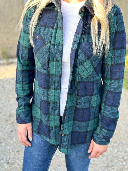 Navy/Evergreen Maple Soft Button Down